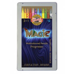 Kredki ołówkowe Koh-i-Noor Magic 3in1, 12 kolorów